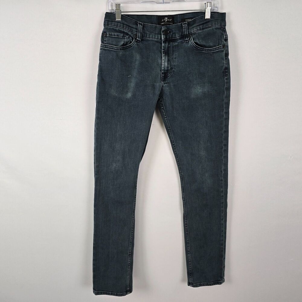 7 For All Mankind Jeans Men's 31 x 32 Blue Ronnie Luxe Performance Dk Wash Fade